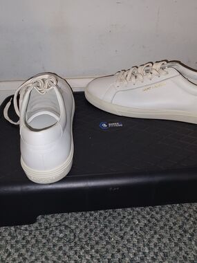 Saint Laurent White Leather Low-Top Sneakers